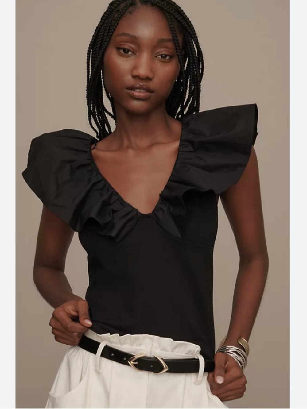 Dolan Left Coast Knit Ruffle Top